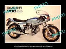 OLD LARGE HISTORIC PHOTO OF 1980 DUCATI DARMAH 900 MOTORCYCLE ADVERTISING POSTER picture