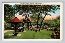 Peoria IL-Illinois, Japanese Bridge, Bradley Park, Antique, Vintage Postcard picture