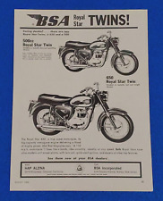 1963 BSA ROYAL STAR TWINS MOTORCYCLE ORIGINAL PRINT AD 500cc & 650cc SHIPS FREE picture