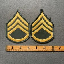 Pair Of US Army Staff Sergeant Rank Green Gold Chevron Patches M7* picture
