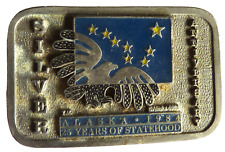 Vintage Alaska Silver Anniversary Belt Buckle picture