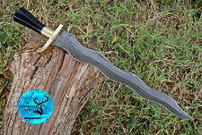 CUSTOM HANDMADE FORGED DAMASCUS STEEL SWORD KRIS DAGGER HUNTING BOWIE EDC 1674 picture