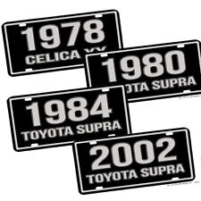 1978 through 2002 Toyota Supra XX Celica Black Silver Aluminum License Plate picture