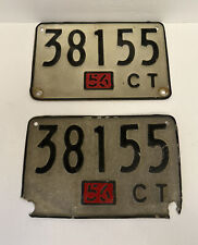 1956 Connecticut License Plate Set Matched Pair #38155 picture