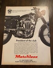 Vintage Ad Print Matchless  Motorcycle,  1965, 11 x 8. picture
