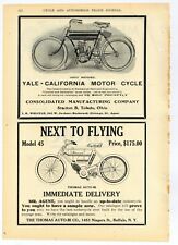 1907 Motorcycle Ads: F&B of Page - Yale California, Thomas Auto-Bi, Merkel, Thor picture