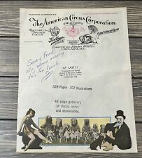 VtgThe American Circus Corporation Sells Floto Circus Fold Out Advertisement picture