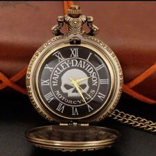 Harley Davidson Antique Style Collector Vintage Pocket Watch With Chain picture