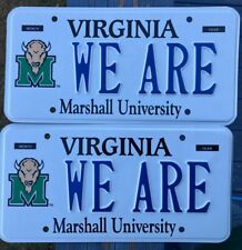 Virginia Issued Va License Vanity Plate Tags Collegiate Marshall University Tag picture