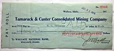 Tamarack Custer Consolidated Mining Company 1914 Cashed Check WH Pollange Idaho picture