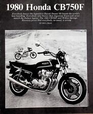 1980 Honda CB750F - 8-Page Vintage Motorcycle Test Article picture