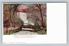 Minneapolis MN-Minnesota, Minnehaha Falls & Pathway Bridge, Vintage Postcard picture