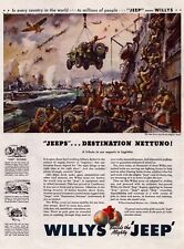 1944 Willy's Jeep Print Ad Destination Nettuno Italian Beaches US Armed Forces picture