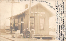 RPPC Belmont Illinois Railroad TRAIN Depot 1907 Photo UDB Postcard picture