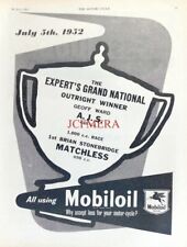 MOBILOIL Motor Oil 1952 Advert : GEOFF WARD, 'Expert's Grand National' 498cc AJS picture