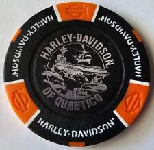 HARLEY-DAVIDSON OF QUANTICO (VA) Black/Orange Signature Poker Chip picture