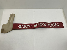 Vintage Original Faux Leather Red Remove Before Flight Aircraft Banner Flag 20