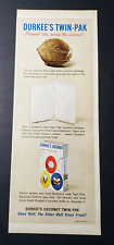 1962 Print Ad Durkee's Coconut Twin-Pack Open Half Other Half Keeps Fresh picture