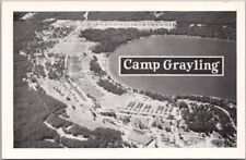 Vintage CAMP GRAYLING Michigan Postcard National Guard Base Aerial View / Kropp picture