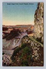 Grand Canyon National Park, Bright Angel Trail, Vintage Souvenir Postcard picture