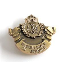 VTG 10K EMB CTO Crown Monogram Wreath Crest Excellence in Service Pin Tie Tack picture