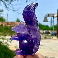174G Rare natural colour Fluorite crystal hand-carved squirrel cure picture