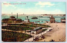 1910 Postcard Battery Park Aquarium New York Aerial View A9 picture