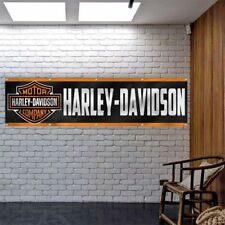 Harley Davidson Motorcycle 2x8 ft Garden Flag Mount Garage Sign Vintage Banner picture