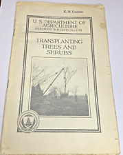Transplanting Trees & Shrubs-1929 US Dept Agriculture Farmer’s Bulletin # 1591 picture