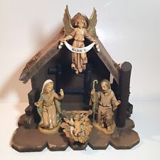 Vintage Fontanini Depose Italy Nativity Starter Set 5 Pieces With Stable 1983 picture
