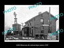 OLD 8x6 HISTORIC PHOTO OF DELHI MINNESOTA THE RAILROAD DEPOT STATION c1920 picture