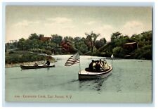c1910's Cazenovia Creek Canoeing Boat Flag East Aurora New York NY Postcard picture