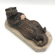 Brower Signed Sea Otter Metal Figurine On Marble Base Numbered 5/5 1992 RARE   picture
