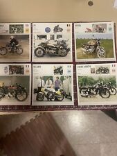 Vintage LOT Photo Spec Sheet Info Motorcycle Stat Cards. 60 Cards W/ 50 Dividers picture