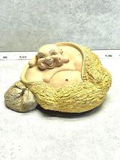 Vintage Happy laughing ceramic budda - Signed picture