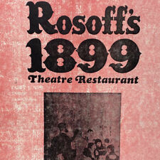 Vintage 1969 Times Square Rosoff's 1899 Theatre Hotel Restaurant Menu New York picture