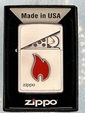 Vintage 2010 Lid Flame Emblem Chrome Zippo Lighter NEW picture