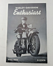 Harley-Davidson Enthusiast A Magazine For Motorcyclists Nov. 1936 Vintage picture