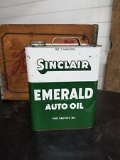 1948 2 Gallon Sinclair Emerald Motor Oil Can Inv#426 picture