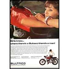 1967 Bultaco Campera Motorcycle Vintage Print Ad Sexy Woman Smoking Wall Art picture