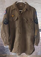 US Army Military WW2 Wool Button Shirt Green Pacific Command Anti-Aircraft OD picture