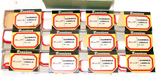 Vintage Dennison Gummed Red Border Labels 12 Boxes #201 Full Retail Case USA NOS picture