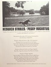 Keswick Stables Cobham VA 1976 Saratoga Yearling Sales Vintage Print Ad 1975 picture