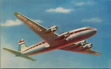 Vintage 4-Engine Skymaster Prop Airplane North American Airlines Postcard C251 picture