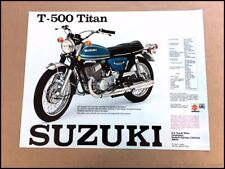 1975 Suzuki T-500 GT-380 Bike Motorcycle 1-page Sales Brochure Spec Sheet picture