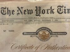 New York 7 September 1936 With COA  picture