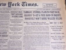1931 MARCH 25 NEW YORK TIMES - TAMMANY STUNNED SEABURY TO GET FREE HAND- NT 6670 picture
