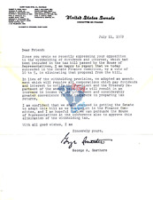 1961 George Smathers Florida US Senate hand signed constituent taxes letter picture