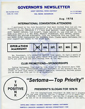 1978 Set 2 Sertoma Advertising Pamphlets Governor's Newsletter August Oct. picture