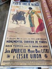 Bullfighting Matador 1956 Poster 42x21 Stunning Plaza De Toros Madrid picture